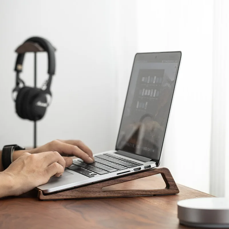 Laptop Stand Bamboo - HeMu Ceviz Ağacı Dizüstü Bilgisayar Standı