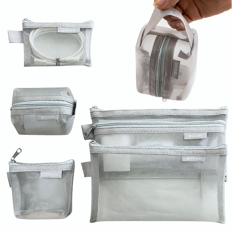 Tech Accessories Case - Gri Fileli Düzenleyici Çantalar – Seyahat,