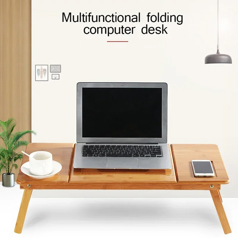 Laptop Stand Bamboo - Ayarlanabilir Bambu Dizüstü Bilgisayar Masası/Standı (Fanlı)